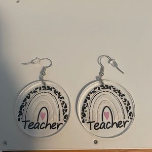 Teacher rainbow earrings Brand New Never Worn One Size